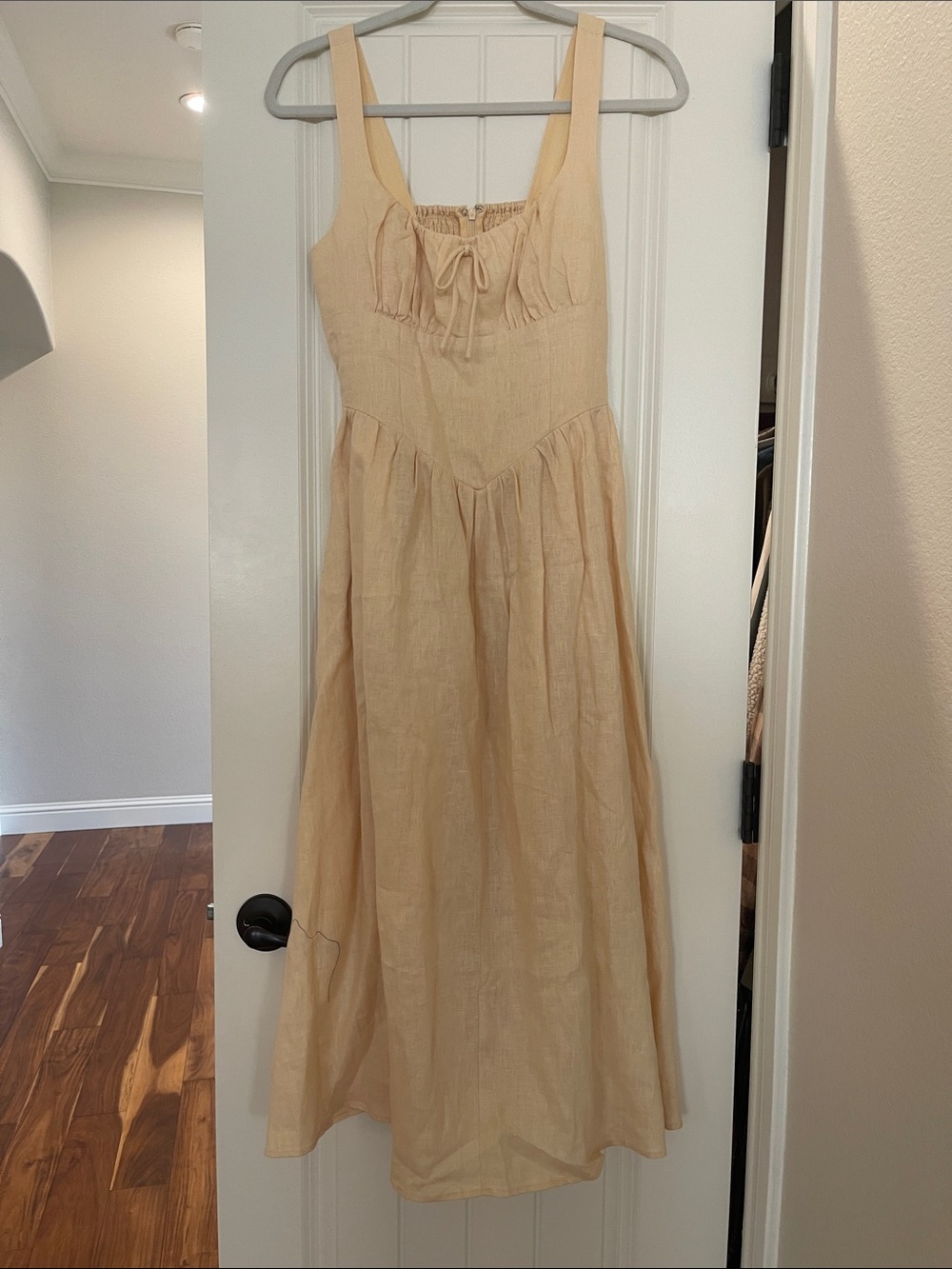 NWT Sleeveless Maxi Linen Dress in butter yellow